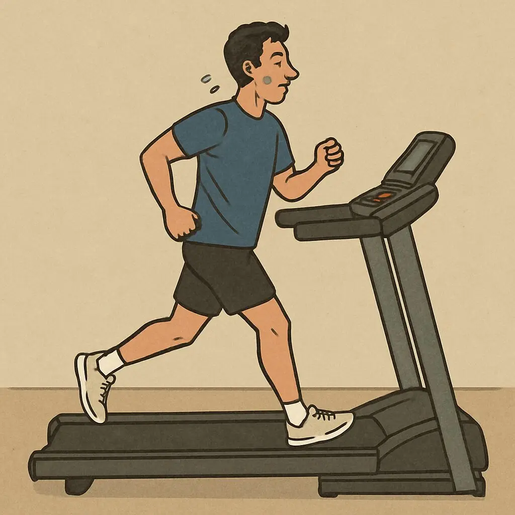 Illustration of a person doing steady-state cardio on a treadmill